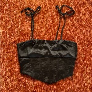 Black Satin Corset Top